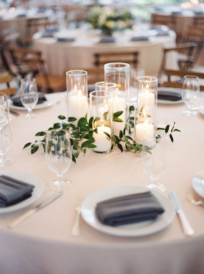 Romantic Greenery Wedding Centerpieces 