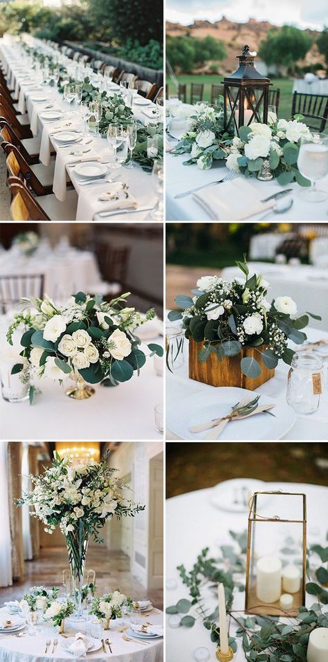 Romantic Greenery Wedding Centerpieces 