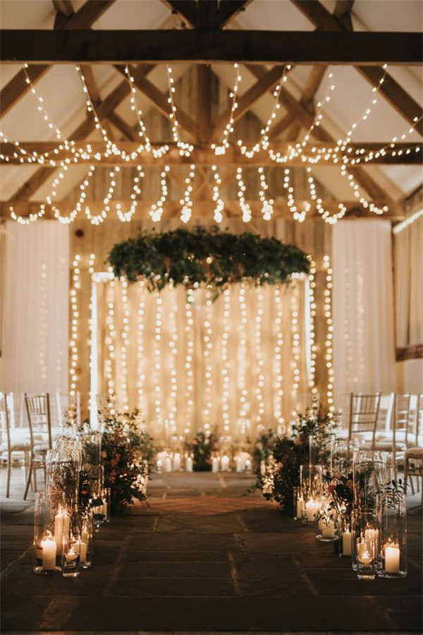 Dazzling Wedding Ceremony Arch with Fairy Lights (3)