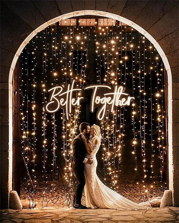Dazzling Wedding Ceremony Arch with Fairy Lights (7)