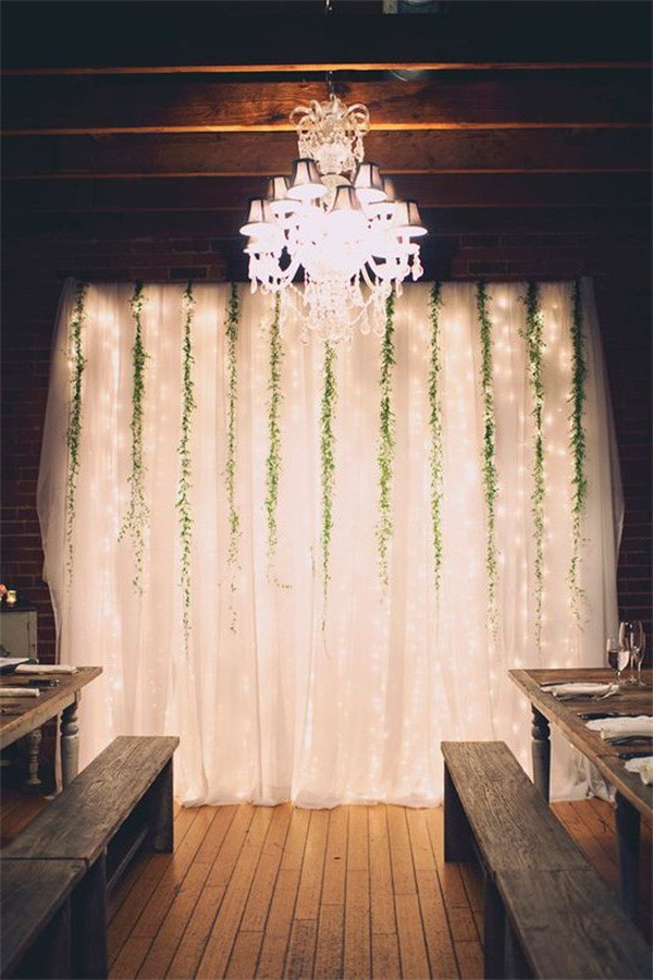 Dazzling Wedding Ceremony Arch with Fairy Lights (8)