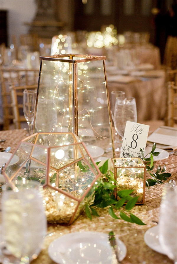 Wedding Table Decorations with Fairy Lights (1)