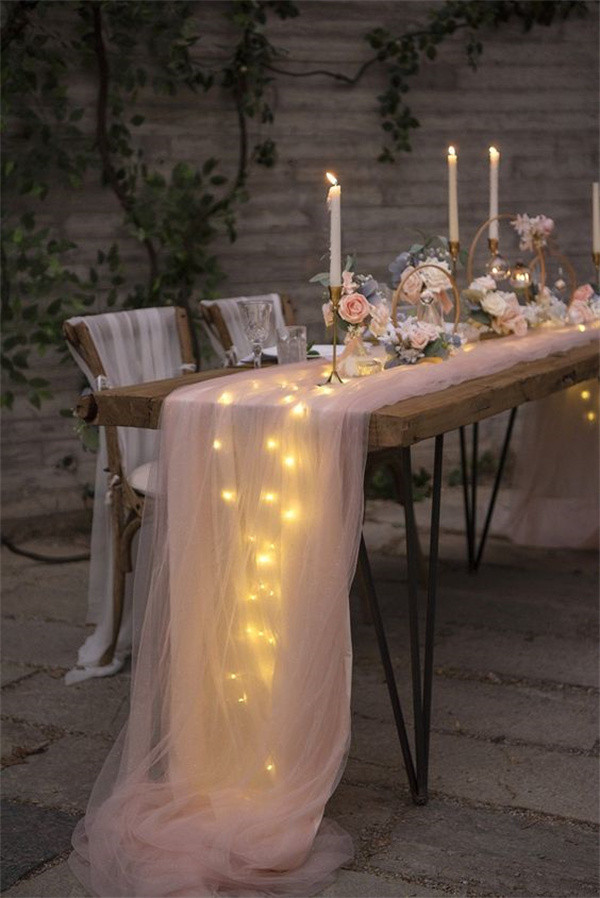 Wedding Table Decorations with Fairy Lights (2)
