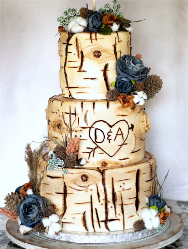 Creative and Unique Birch Tree Wedding Cakes
