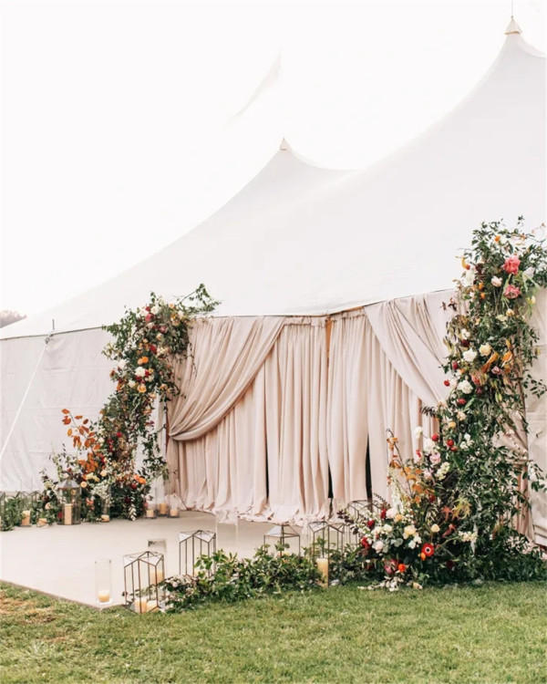 outdoor tent weddings with drape entrance