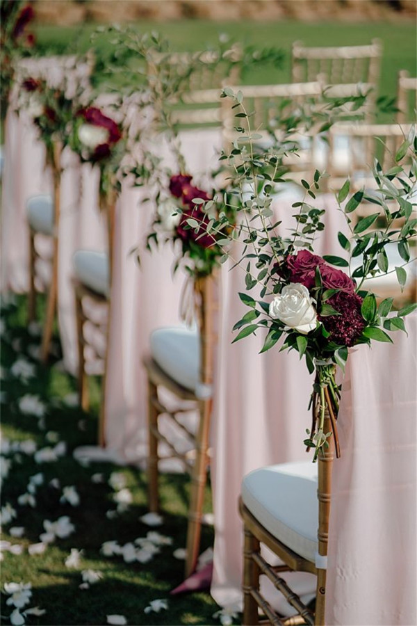 Elegant Floral Wedding Chair Decor 