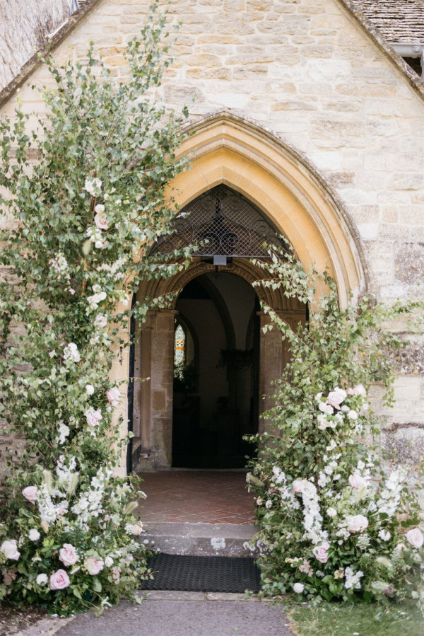 Greenery Church Wedding Doorway Ideas