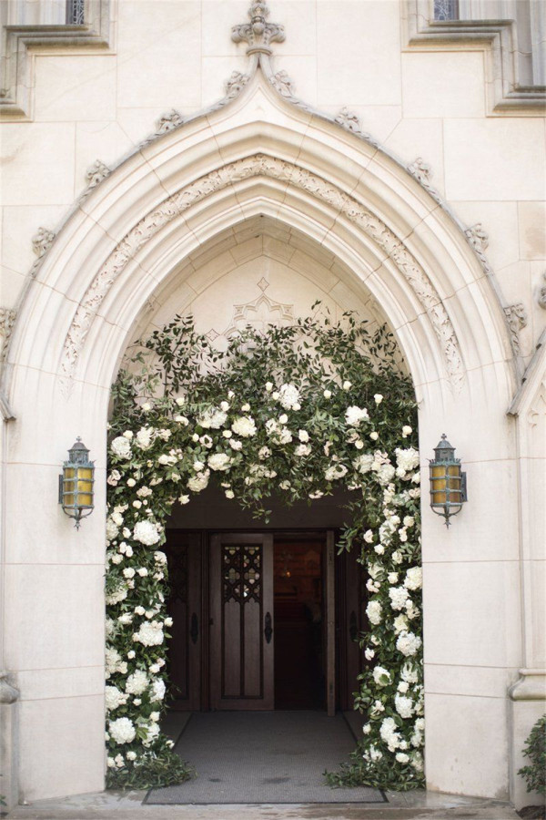 Classic Church Wedding Doorway Decoration Ideas