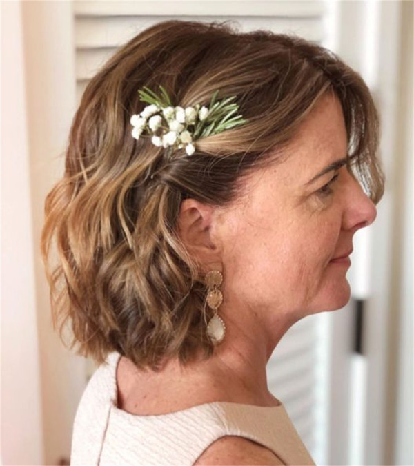 Hairstyles For Mother Of The Bride Short Hair with Flowers