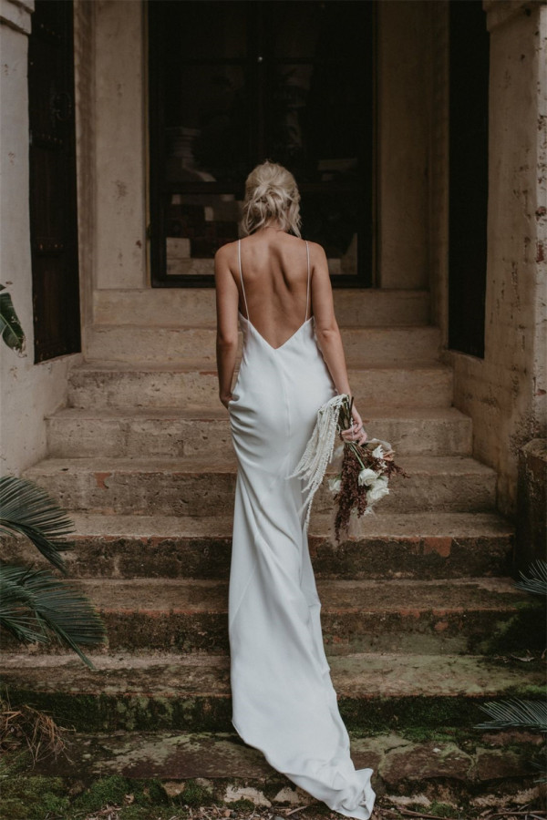 Sexy Slip Bridal Dresses for Boho Wedding