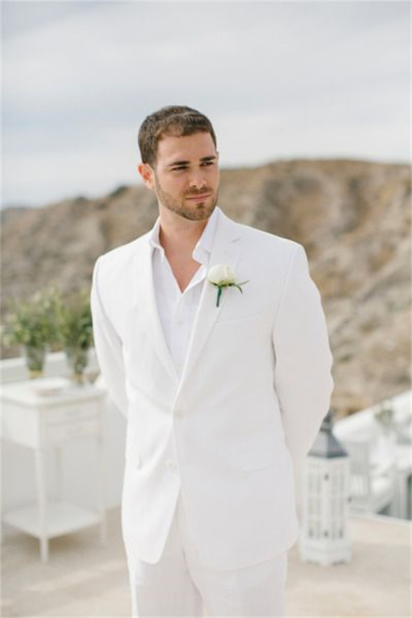 all white look for groom