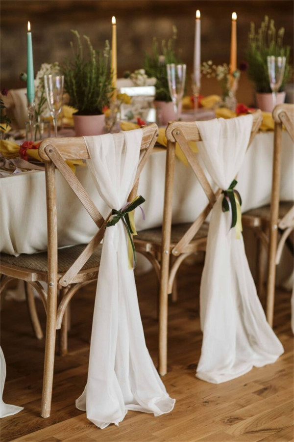 Wedding Chair Decorations Ideas With Ribbons And Tulle