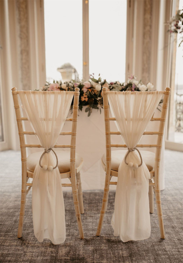 Ribbon Wedding Chair Decorations Ideas 