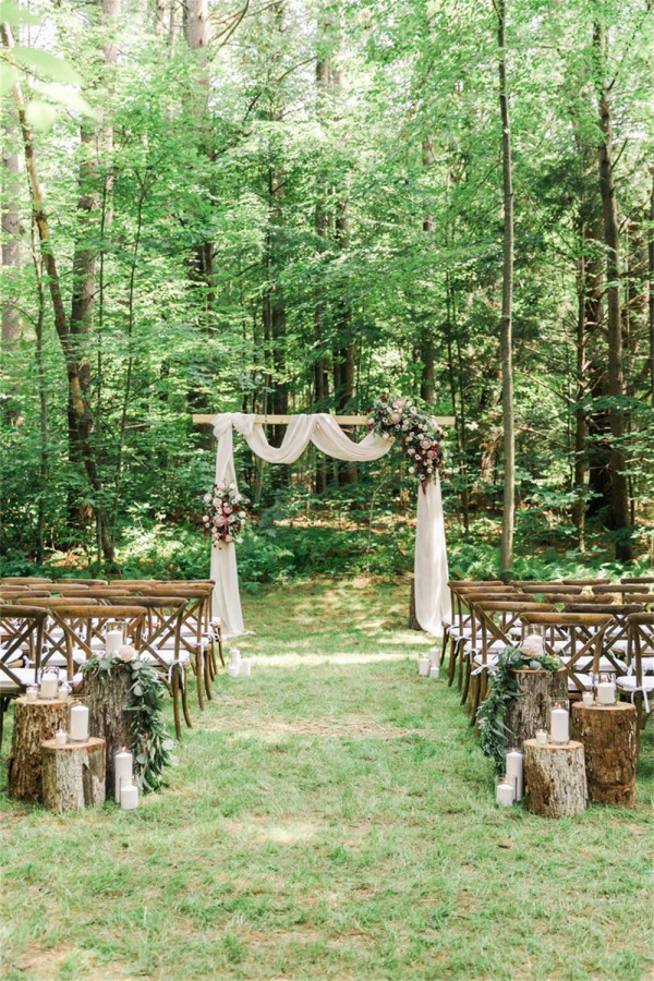 Wooden Wedding Aisle Decor for a Garden Wedding