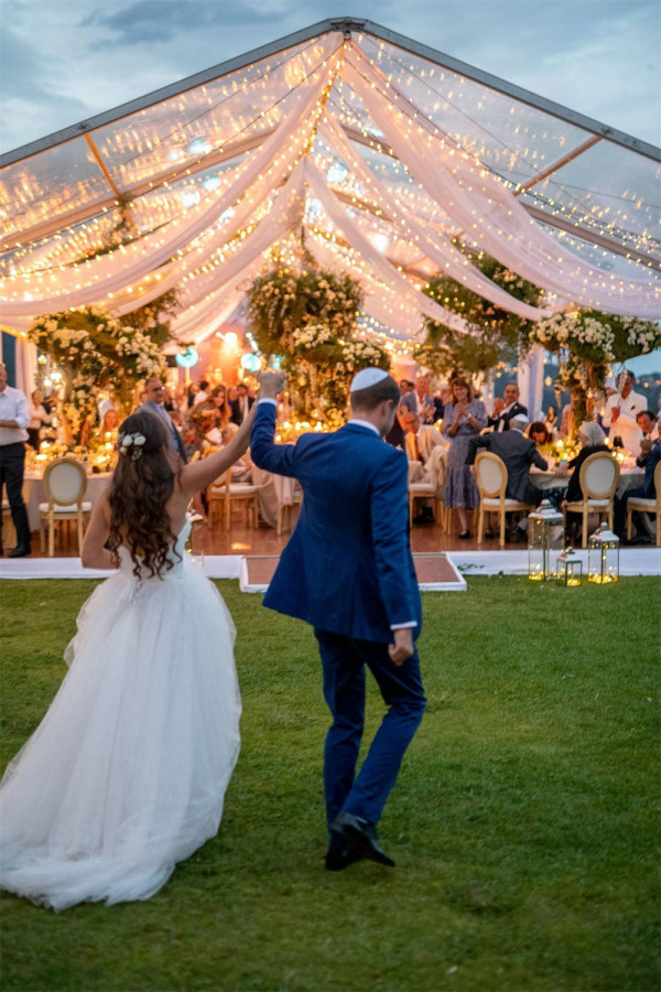 Chandeliers and Lighting for an outdoor tent wedding