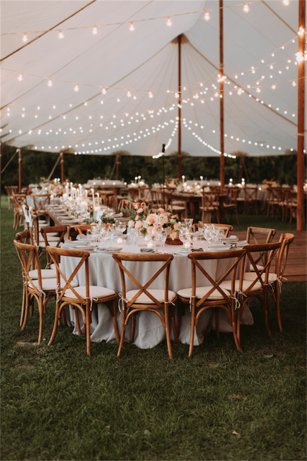 romantic string lights for outdoor weddings