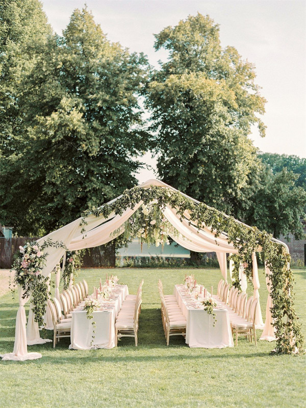 outdoor tent wedding decorations in the garden