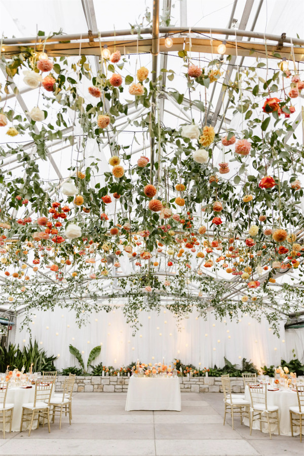 tent wedding ceilings with flowers