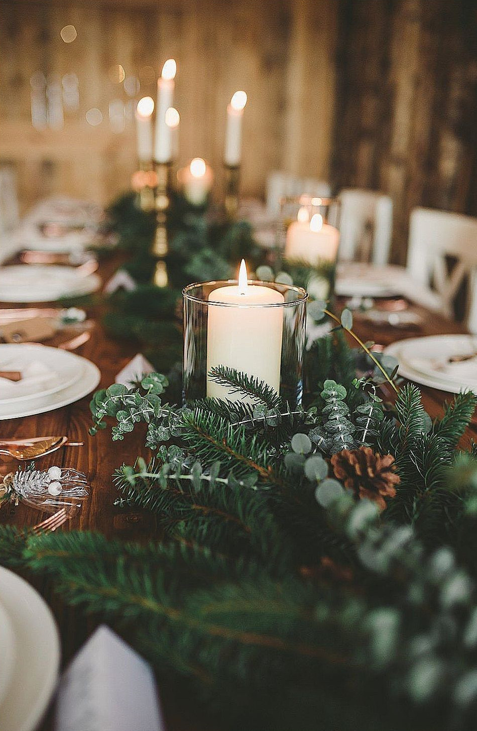 Christmas Wedding Decorations with Greenery
