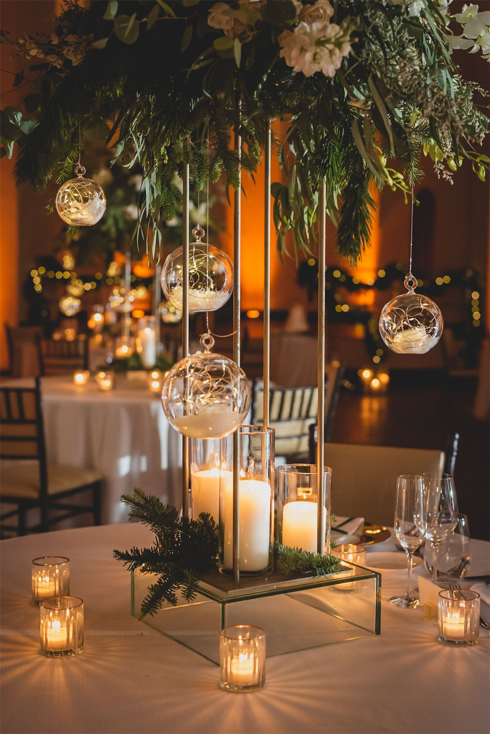 Elegant Tall Christmas Wedding Centerpieces 
