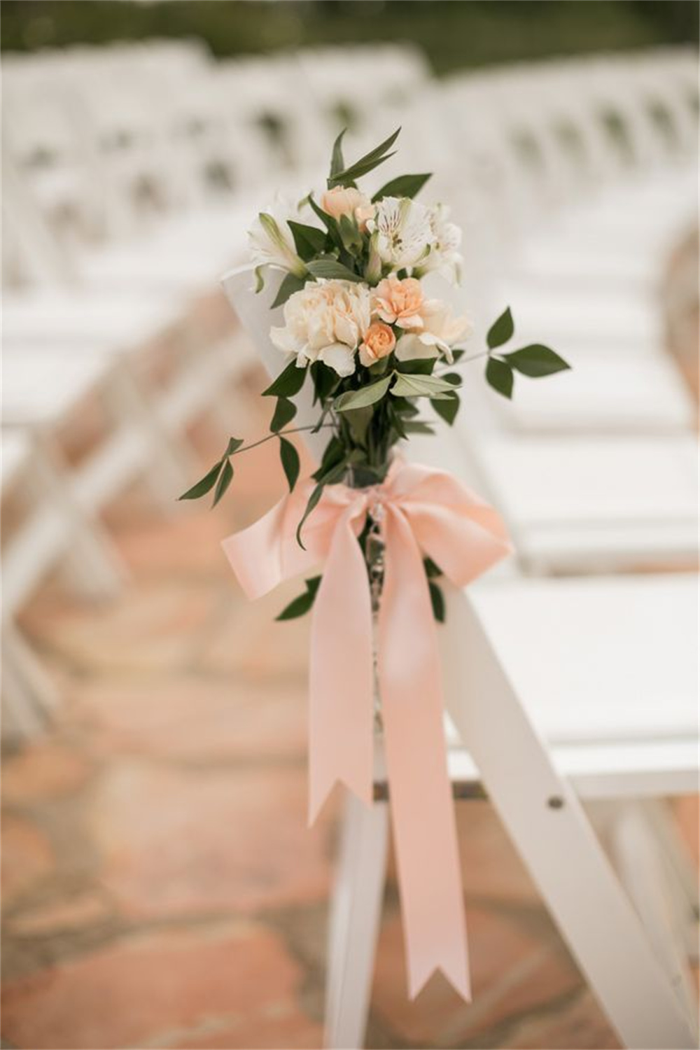 Chic Peach Wedding Aisle Decorations
