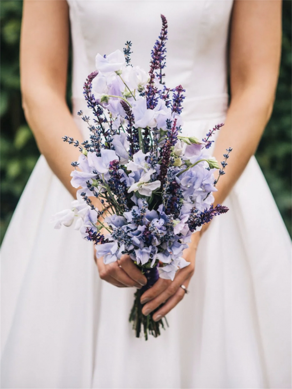Winter Wedding Bouquet with Dried Lavender