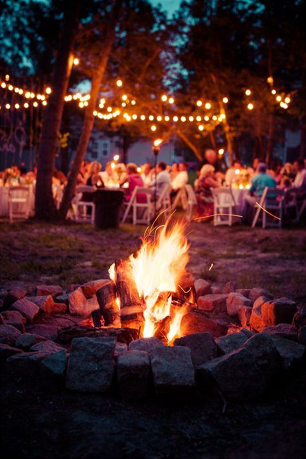 Romantic Fall Wedding with Bonfire