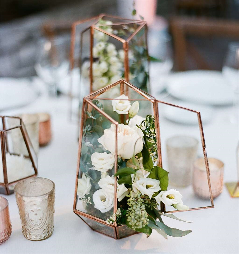 Chic Geometric Lantern Wedding Centerpieces