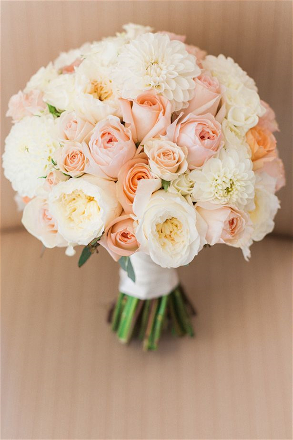 Elegant Peach Wedding Bouquet Ideas